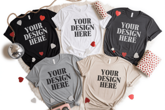 BC3001 Valentine Group T-shirt Mockup 46