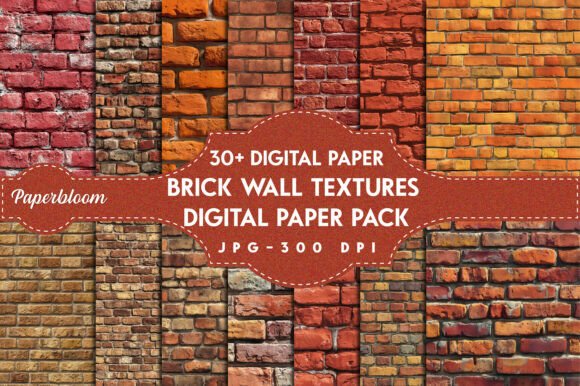 Brick Wall Textures Digital Paper Pack: Add Rustic Depth to Your Creative Projects