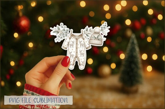 Christmas Baby Clothesline Sticker PNG – A Festive Digital Design for All Your Creative Projects