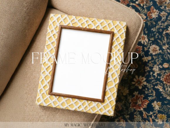 Cozy Yellow Textured Frame Print Mockup