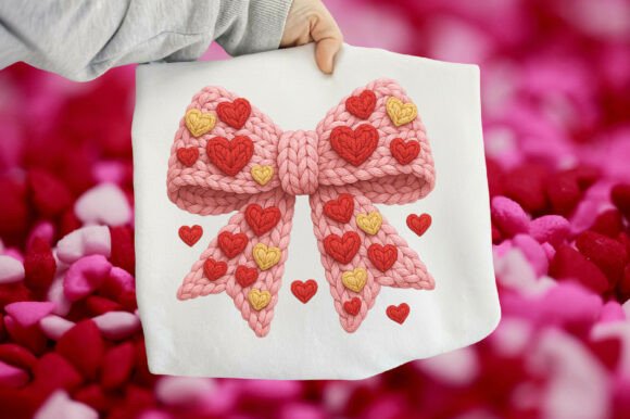 Crochet Valentines Day Coquette Bow PNG: A Versatile Design for Creative Projects