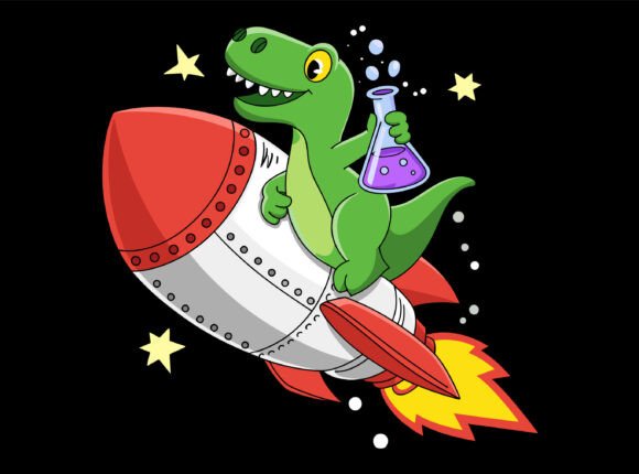 Cute Dinosaur Kids T-Shirt Design Vector
