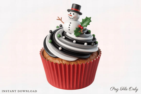 Enhance Your Creative Projects with Watercolor Christmas Cupcake Clipart Png