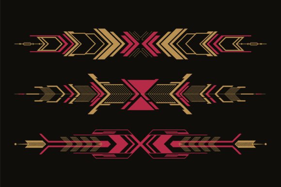 Geometric Tribal Arrow Border Elements: A Versatile Design Tool for Modern Creatives