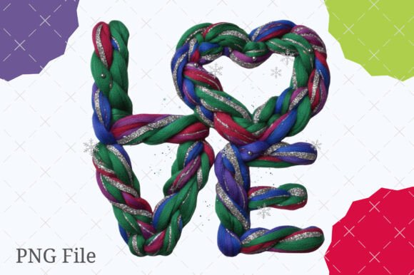 Glitter Crochet Yarn Valentine Png
