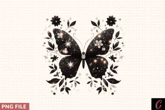 Glitter Luxury Black Spring Butterfly: A Versatile Design for Every Creative Need
