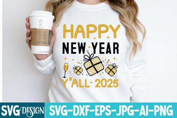 Happy New Year Y’all 2025 SVG Design: A Versatile Digital Download for Creative Projects