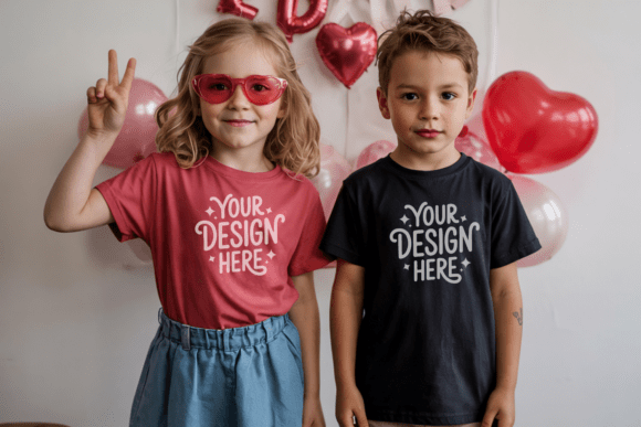 Kid's Valentine's Day Shirt Mockup 61