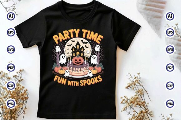 Party Time Fun with Spooks PNG T-Shirt