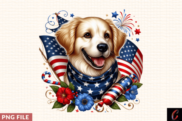 Patriotic Dogs 4th of July Clipart PNG: A Must-Have for Creative Projects