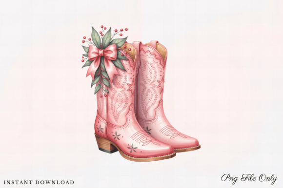 Pink Christmas Decor Art Print Clipart