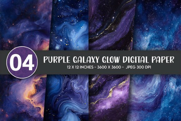 Purple Galaxy Glow Digital Paper: A Versatile Creative Resource for Modern Use