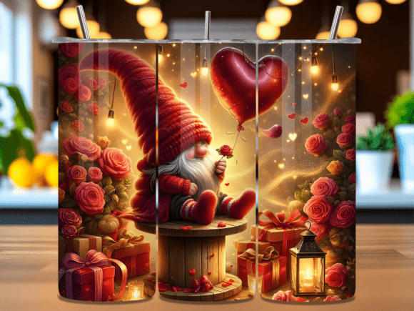 Romantic Gnome Red Roses Gifts Tumbler: A Unique Way to Express Love and Creativity