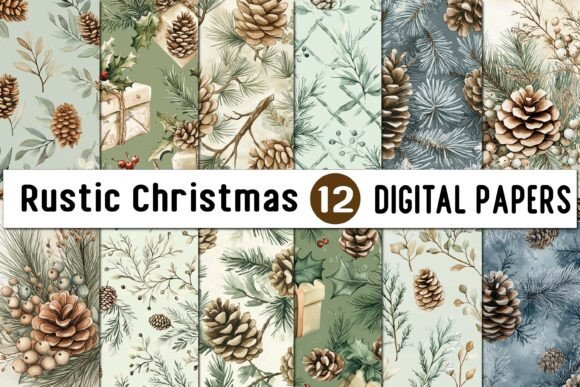 Rustic Christmas Digital Paper