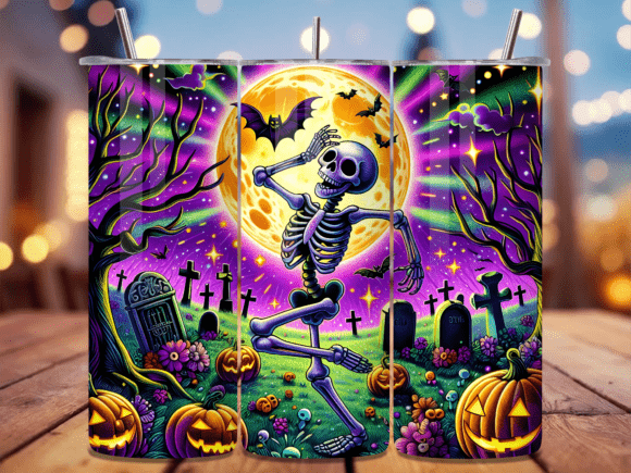 Spooky Graveyard Scene Tumbler Wrap for Creative and Practical Use
