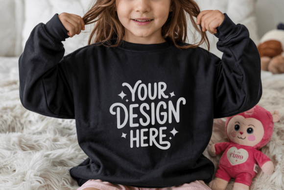 Valentine Gildan 18000B Kids Mockup 10: Elevate Your Design Presentations with Style and Simplicity