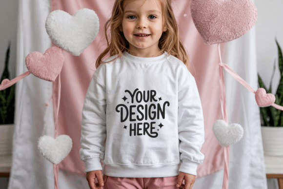 Valentine Gildan 18000B Kids Mockup 47: Elevate Your Design Presentations