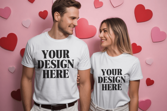Valentine s Day Couple Shirt Mockup 10