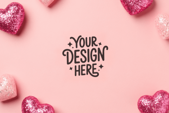 Valentine's Day Flat Lay Heart Mockup 19