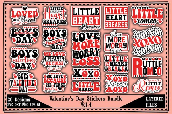 Valentine's Day Stickers Bundle Vol-4