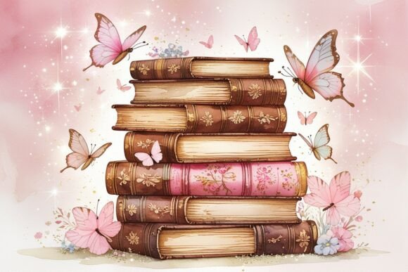 Vintage Book Watercolor Free Background