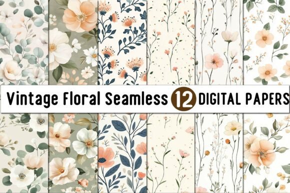 Vintage Floral Seamless Patterns