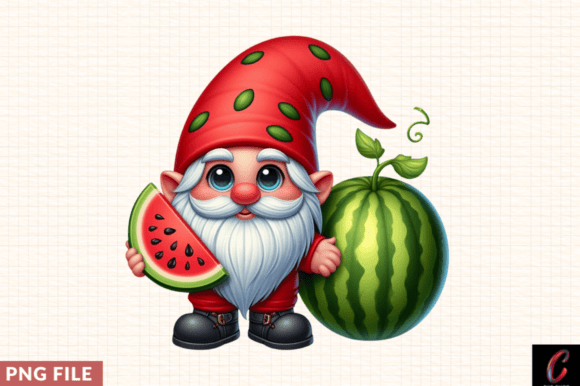 Watermelon Gnome Clipart Png,Gnome PNG