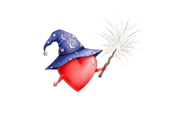 Whimsical Heart with Magic Glowing Wand: A Magical Touch for Valentine’s Day Creations