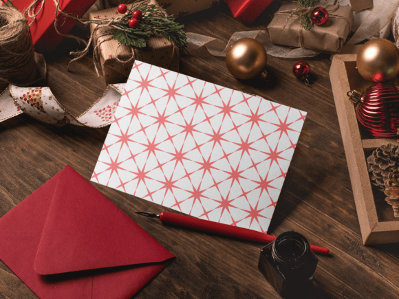 Xmas Atomic Stars Wrapping Paper